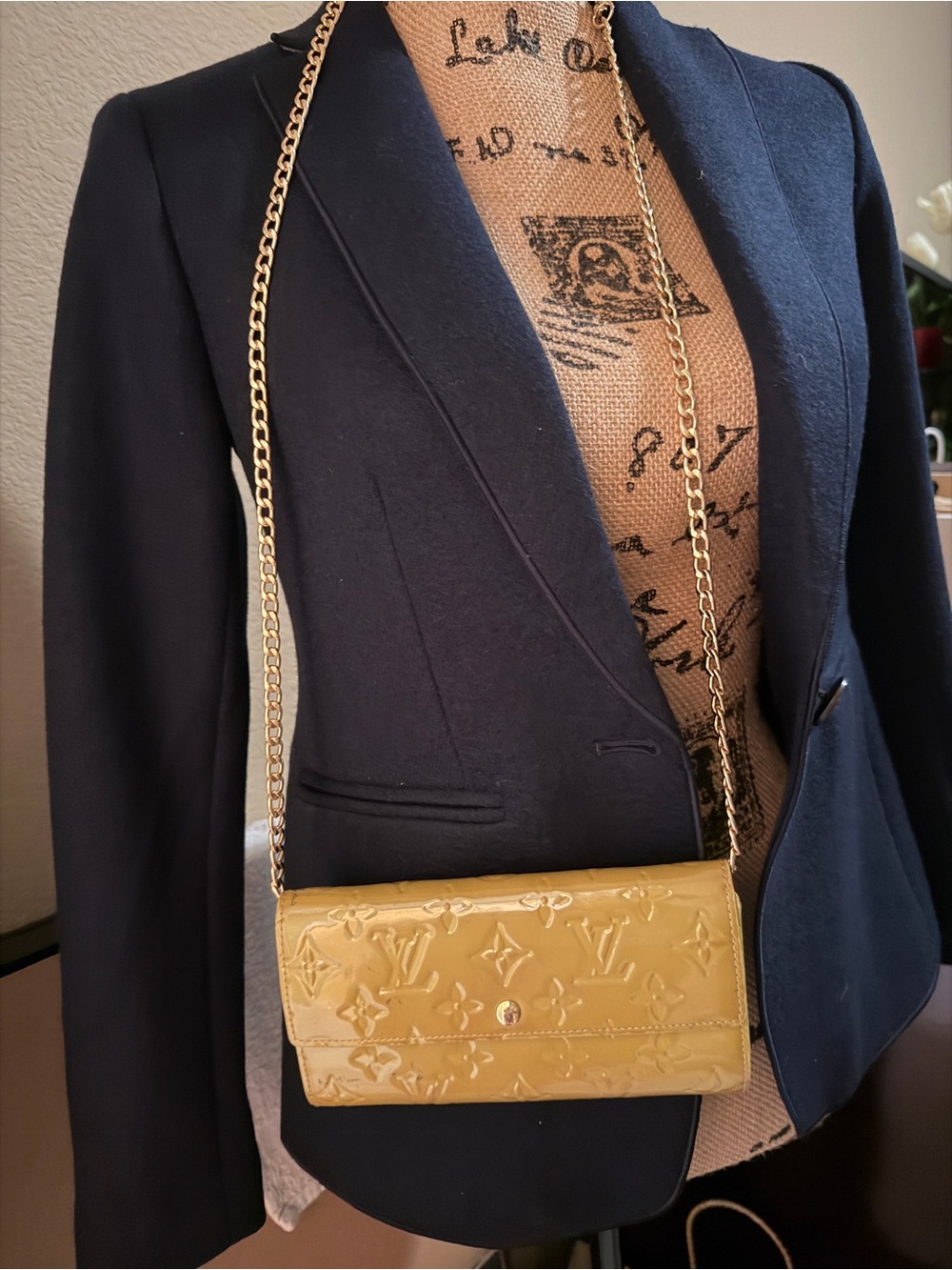 Louis Vuitton Yellow Vernis Monogram Continental Wallet.